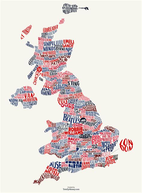 the big british music map r mapporn