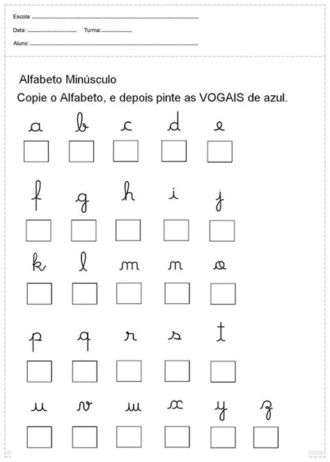 Atividades Com Letra Cursiva Copie O Alfabeto French Worksheets