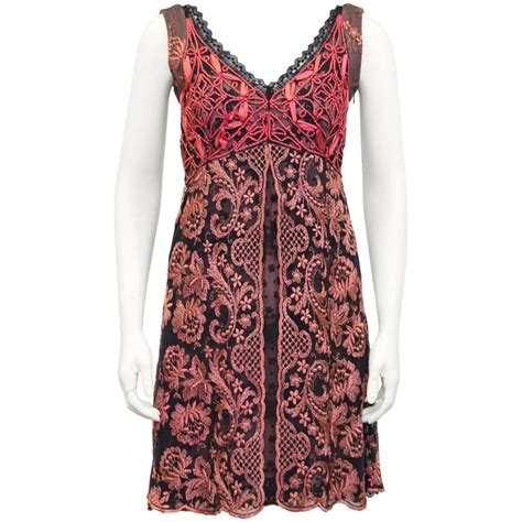 1990s Christian Lacroix Pink And Black Lace Cocktail Dress At 1stdibs