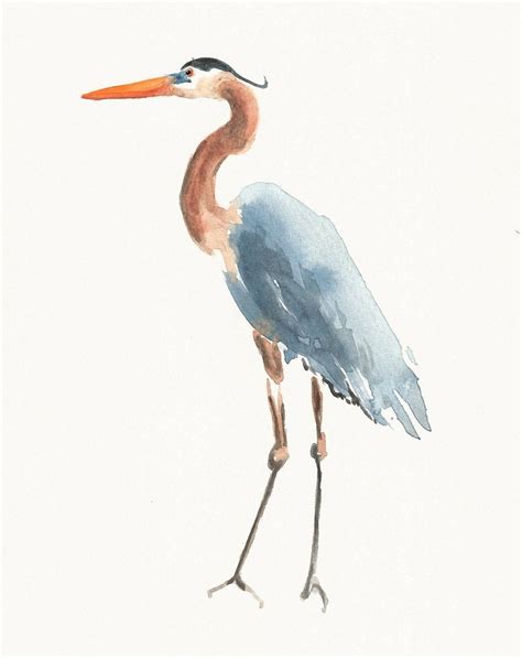 Great Blue Heron Original Watercolor Painting 8x10inch