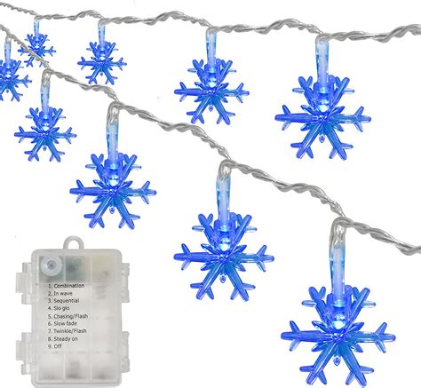 Christmas Outdoor Snowflake String Lights 25 Ft 50 Led