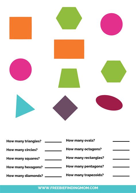 Printable Shapes Worksheets For Kindergarten Freebie Finding Mom