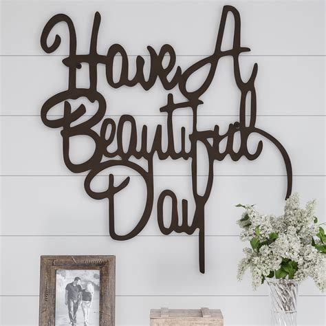 Metal Cutout Have A Beautiful Day Decorative Wall Sign 3d Word Art Home