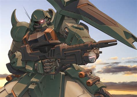 2560x1440 Resolution Green Robot Graphic Wallpaper Gundam Zaku Ii