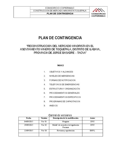 Pdf Plan De Contingencia Rev Dokumentips