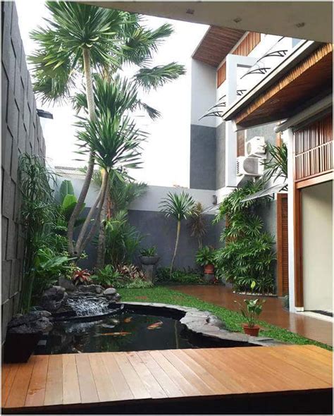 Taman Minimalis Dengan Kolam di Lahan Sempit