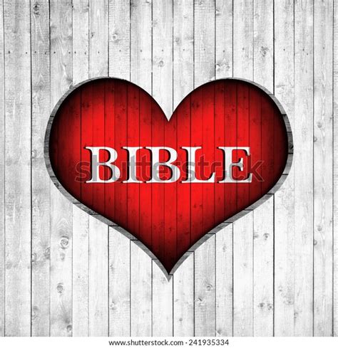 Love Bible Heart Text Wood Background Stock Illustration 241935334