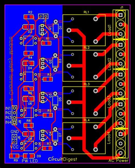 Channel Relay Driver Module EasyEDA Circuit Board Design Electronic Schematics Relay