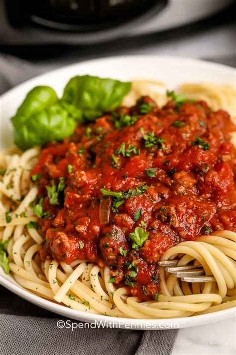 Slow Cooker Spaghetti Bolognese Spend With Pennies