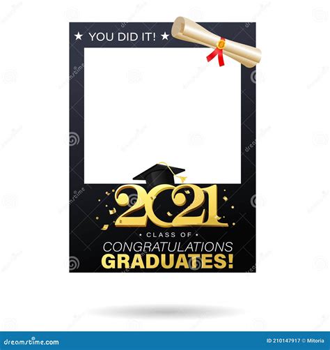 Class Of 2021 Black And Gold Design Template For Graduation Photo Booth