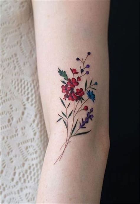 56 beautiful small flower tattoos ideas for women colorful flower tattoo tattoos bouquet tattoo