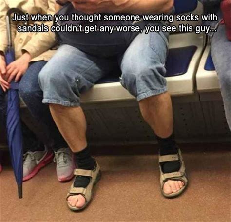Just When You Thought Someone Wearing Socks With Sandals Couldnt Get