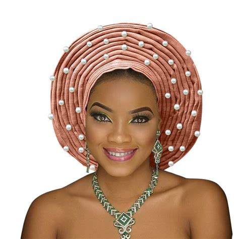 Buy Women Gele Head Wrap African Head Auto Wrap African Headtie Nigerian Gele