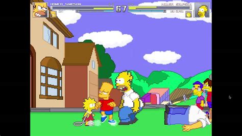 The Simpsons Mugen Homer And Bart Vs Lisa And Arcade Homer Simpson