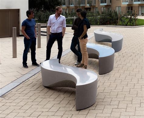 Wave Granite Aggregate Concrete Bench Barrell Sculpture Esi