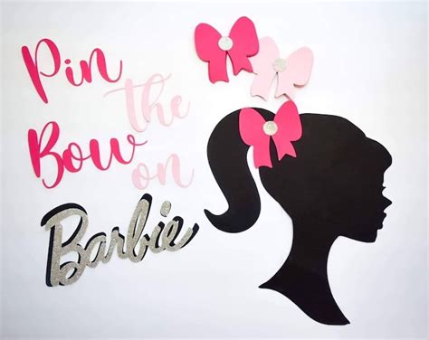 Pin The Bow On Barbie Barbie Party Barbie Party Game Party Etsy