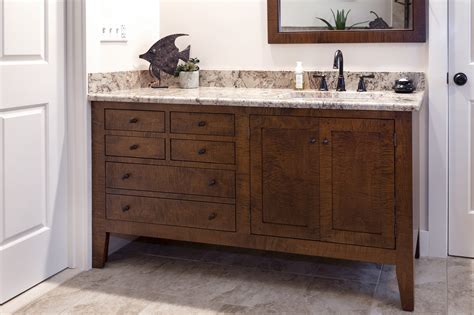 Shaker Style Bathroom Vanities Of High Quality In Tiger Maple And Cherry