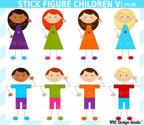 Summer Sale School Kids Clip Art Cute Stick Figure