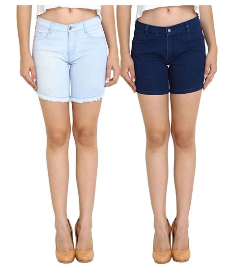 Buy Fuego Blue Denim Hot Pants Online At Best Prices In