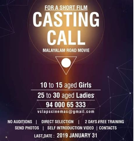 Malayalam Movie Casting Calls