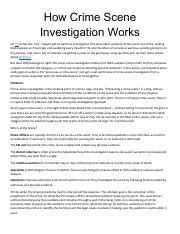 How Crime Scene Investigation Works Pdf How Crime Scene Investigation