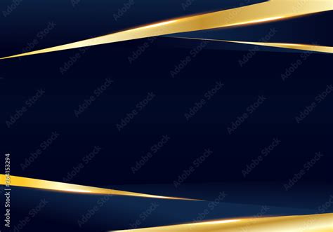 Abstract Template Dark Blue And Golden Luxury Premium Background With