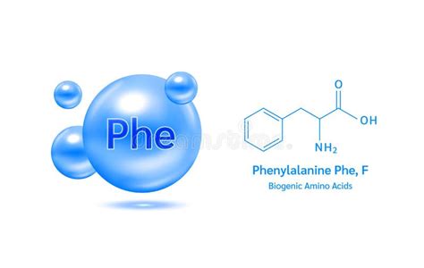 Importante Aminoácido Fenilalanina Phe F E Fórmula Química Estrutural E
