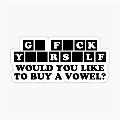 buy a vowel funny humor joke fortune rude car window vinyl decal bumper sticker graphics decals