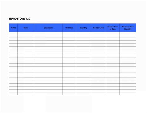 Free Restaurant Inventory Spreadsheet Template Food Storage for