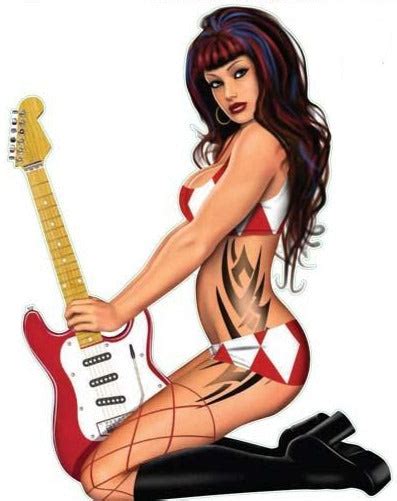 ready to rock pin up girl decal lethal threat