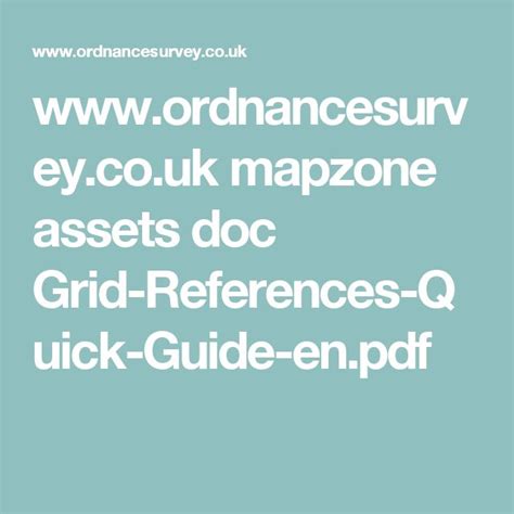 Uk Mapzone Assets Doc Grid References Quick Guide
