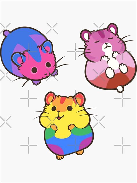 Pride Hamster Sticker Set 1 Sticker For Sale By Pawlove Redbubble