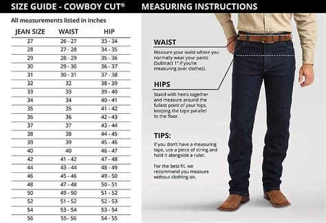 Size Chart Mens Pants