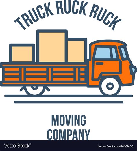 Truck With Cargo Moving Company Logo Royalty Free Vector