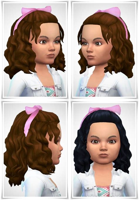 Birksches Sims Blog Marys Curls With Bow Hair Sims 4 Hairs Sims 4