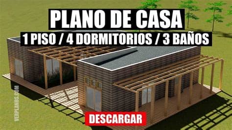 Emprende la búsqueda de tu futura casa. Plano de casa de campo con medidas de 1 piso 😉👍 ¡En ...