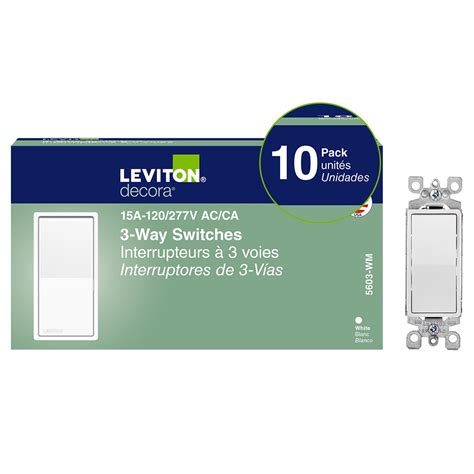 Leviton Decora 15 Amp 3 Way Rocker Switch 10 Pack White The Home