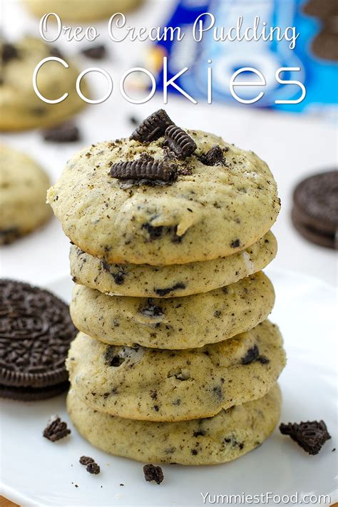 They are soft, chocolate, and have a great texture from the oreo cookies chunks in the cookie. Oreo Cream Pudding Cookies - Recipe from Yummiest Food ...