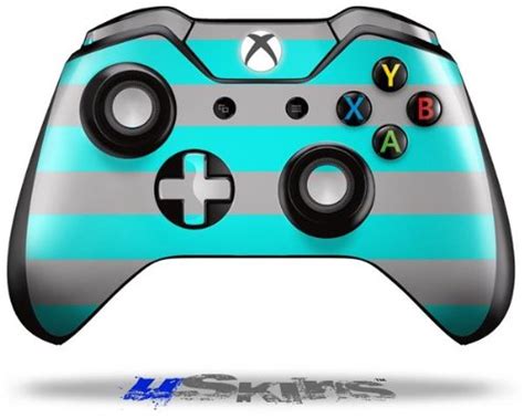 Psycho Stripes Neon Teal And Gray Decal Style Skin Fits