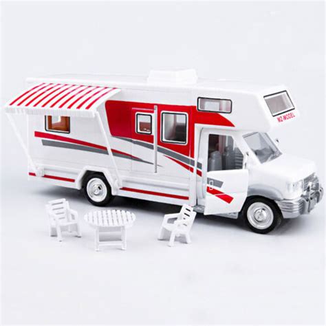 Luxury Camper Van Motorhome 128 Model Car Diecast Toy Vehicle T Red