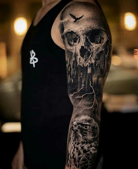 Skull Tattoo Sleeve Ideas ~ Warning Pictures