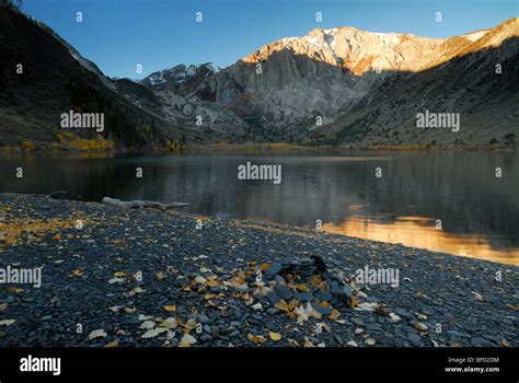 Sunrise At Convict Lake In Eastern Sierra Nevada Mountains Stock Photo