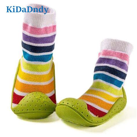 Kidadndy Newborn Baby Socks With Rubber Soles Girl Boy Socks Indoor