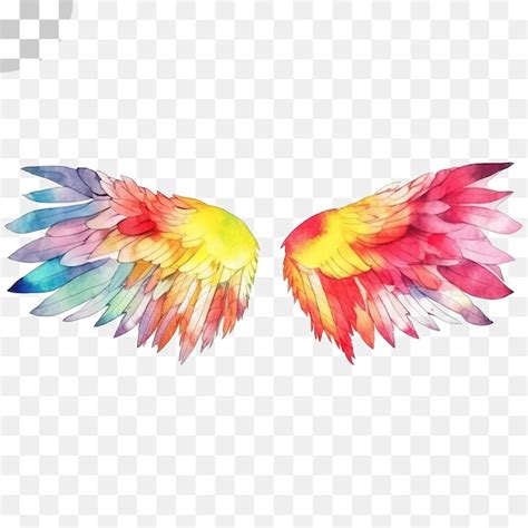 uma pintura em aquarela de asas coloridas pintura em aquarela de asas coloridas png download