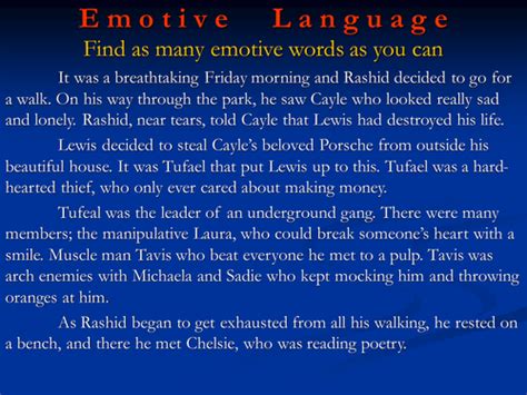 Also it inculdes infamous speeches, literary works, and other everyday communications. Emotive Language | Teaching Resources
