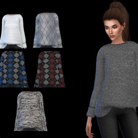 Leo 4 Sims Puresims Oversized Sweater Recolor Sims 4 Downloads