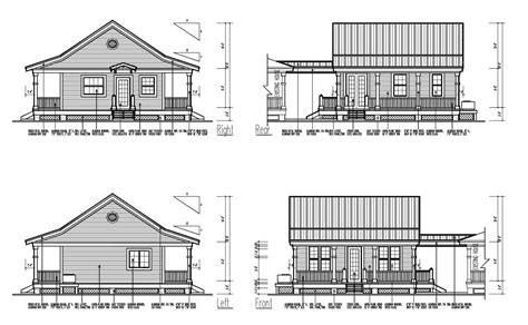 Elevation Drawing Of A House Design With Detail Dimension