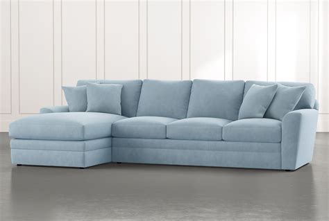 Prestige Foam Light Blue 2 Piece Sectional With Right Arm Facing Chaise