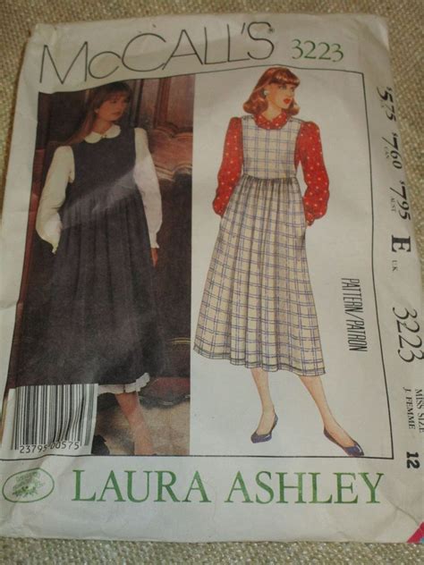 Vintage Mccalls 3223 Laura Ashley Sewing Pattern 1987 Jumper Dress
