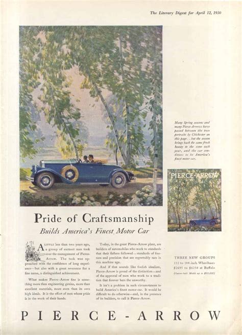 Pride Of Craftsmanship Pierce Arrow Ad 1930